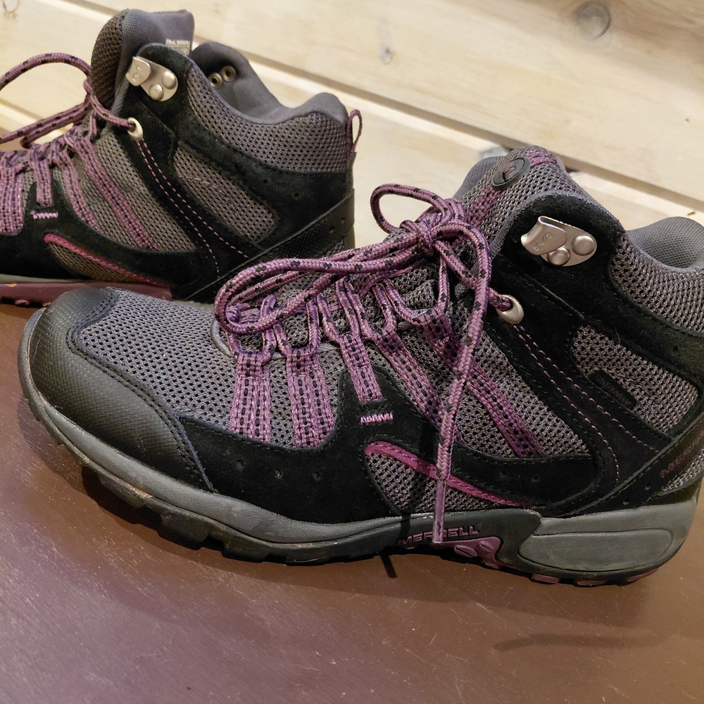 Merrell Black and Purple Hiking Boots